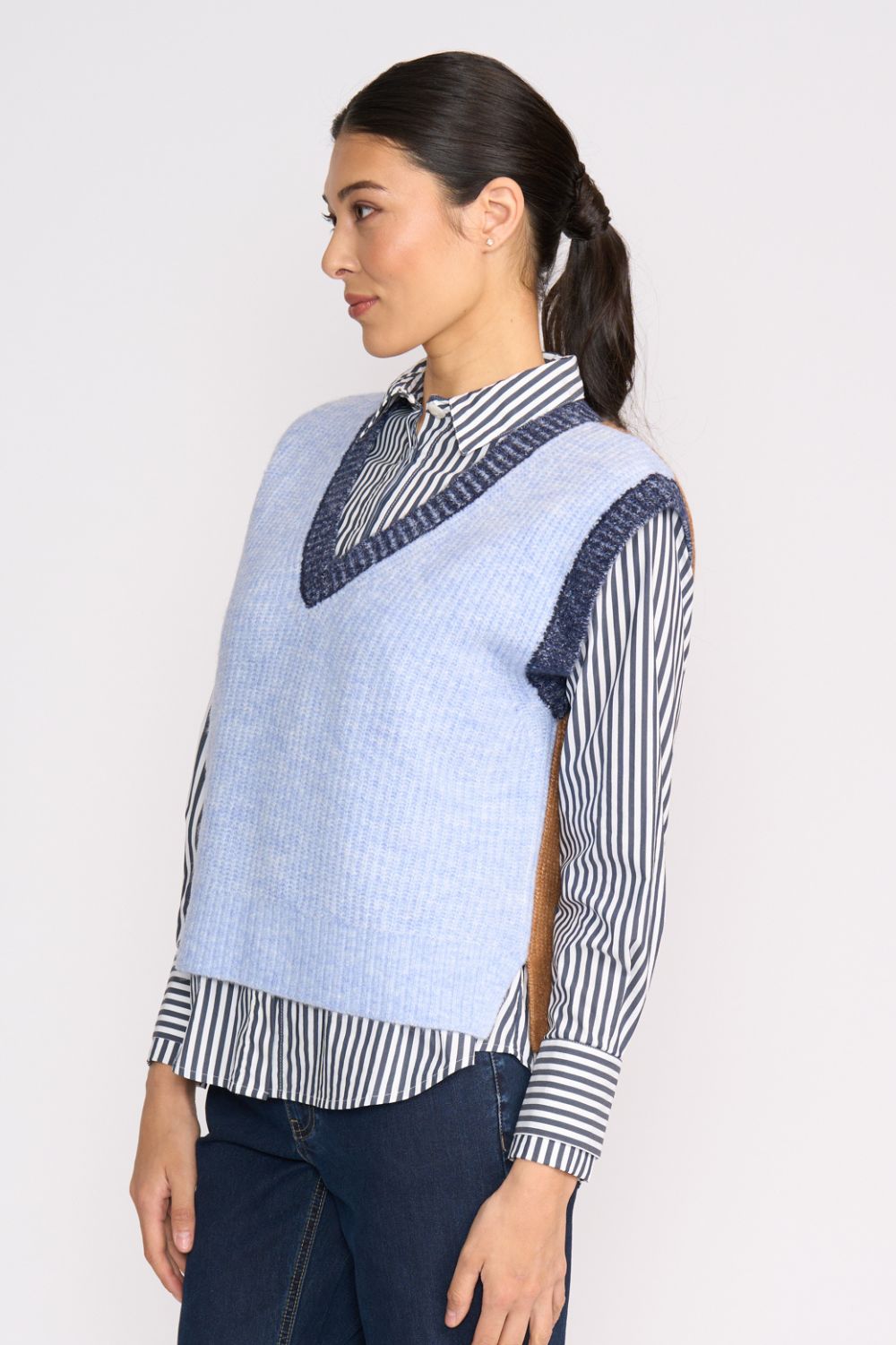 FOIL - FOIL Plush Love Vest | Blue Combo - Vest - Silvermaple Boutique