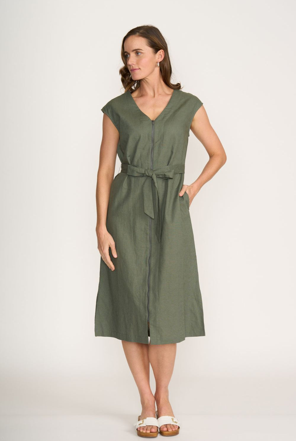 FOIL - FOIL You Little Zipper Dress | Sage - Dress - Silvermaple Boutique