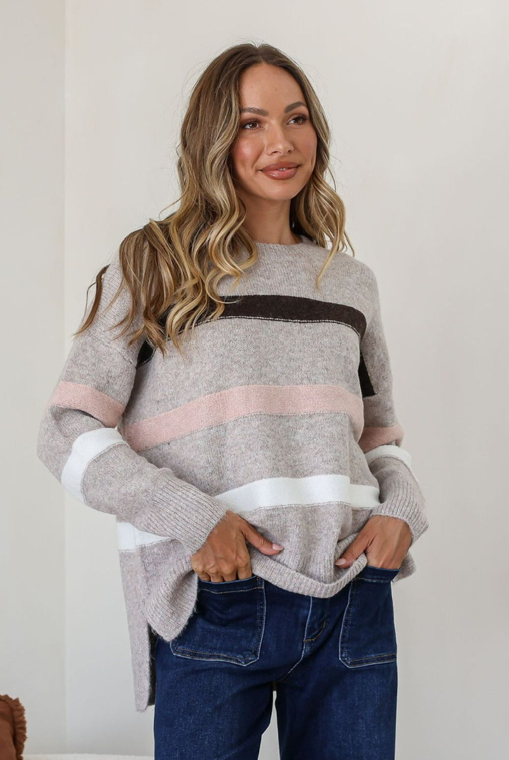 Fashion Curated - Aspen Stripe Knit | Mocha - Knitwear - Silvermaple Boutique