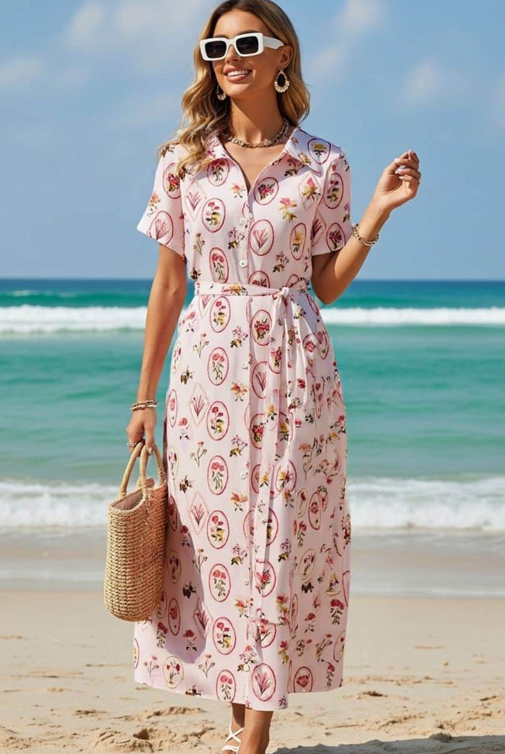 Fashion Curated - Mandy Belted Dress | Pink Floral - Dress - Silvermaple Boutique