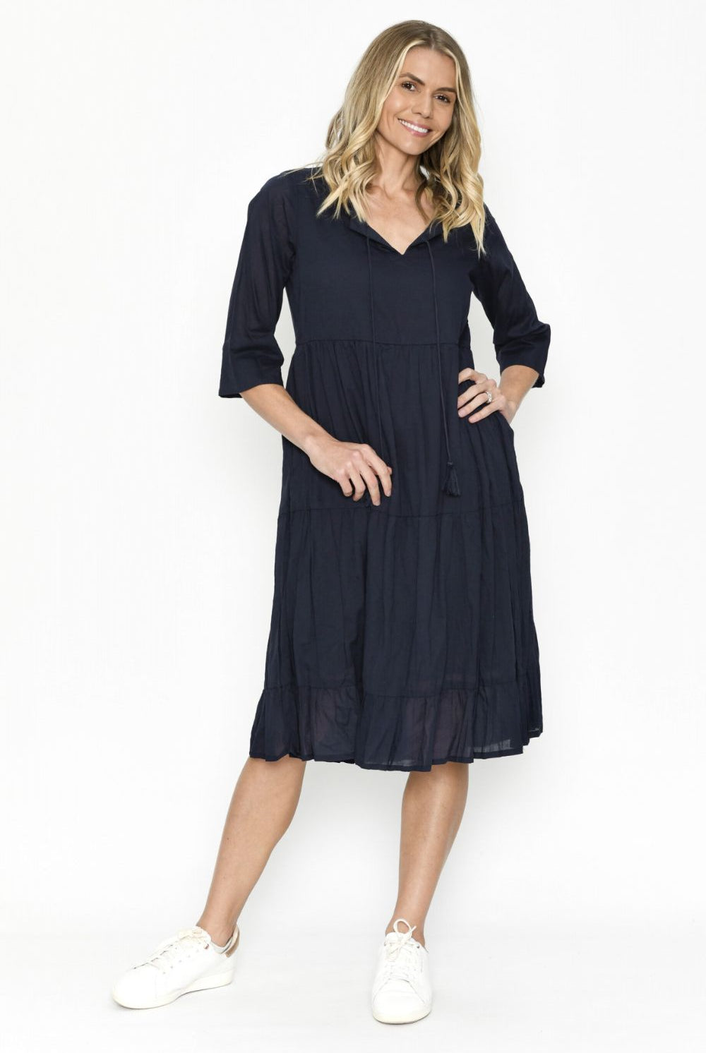 Fashion Express - Amber Dress | Navy - Dress - Silvermaple Boutique