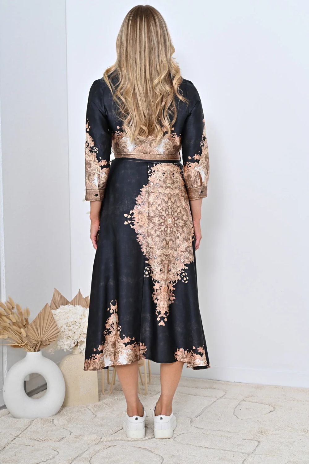 Fashion Express - Baroque Shirt Dress | Black - Dress - Silvermaple Boutique