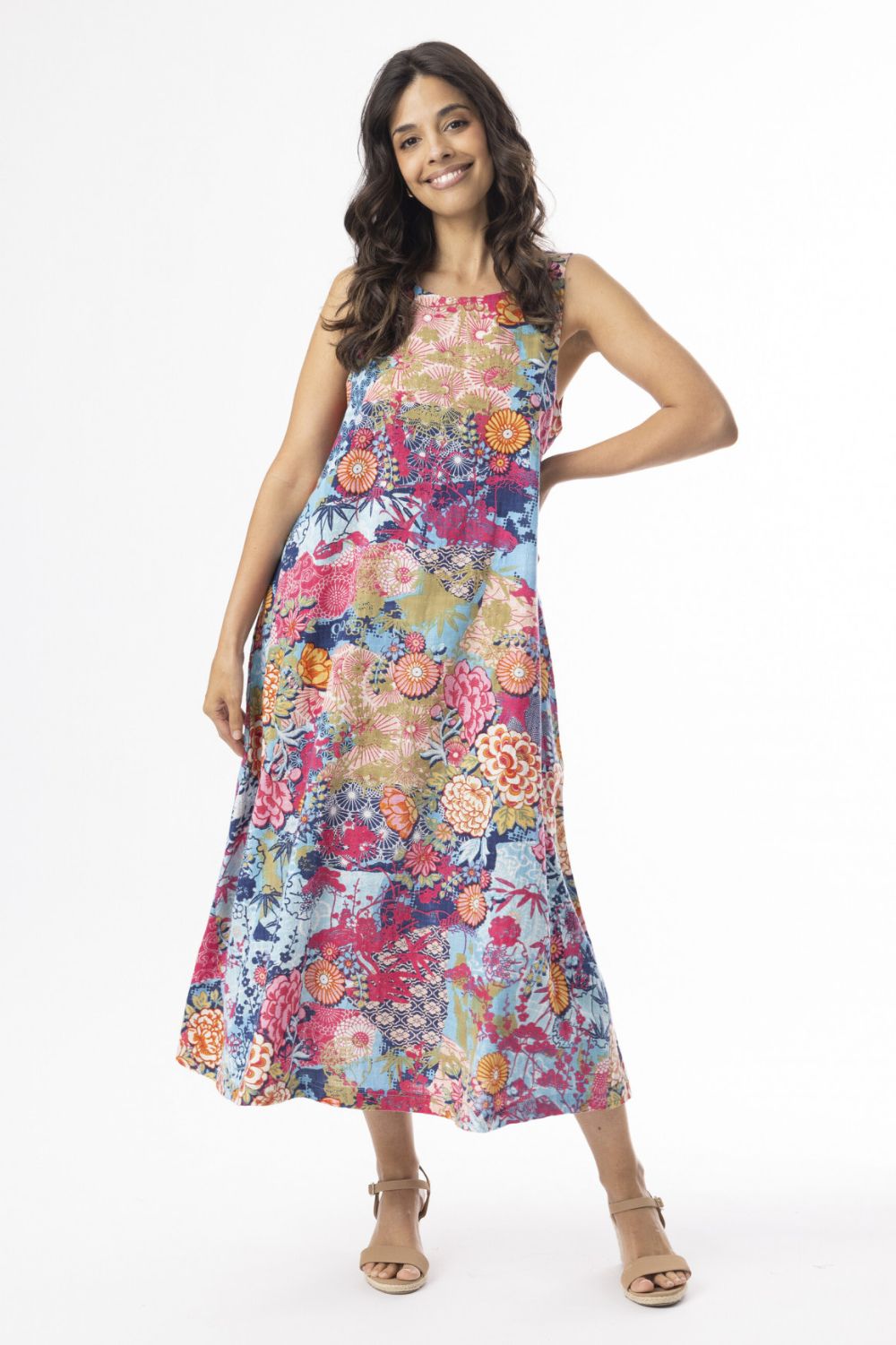 Fashion Express - Ikebana Sleeveless Dress | Oriental Bloom - Dress - Silvermaple Boutique