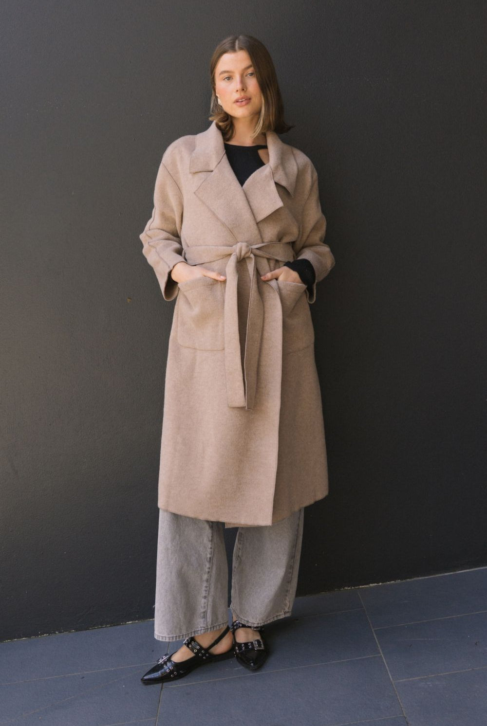 Fashion Express - Ivy Wrap Coat | Oatmeal - Coat - Silvermaple Boutique