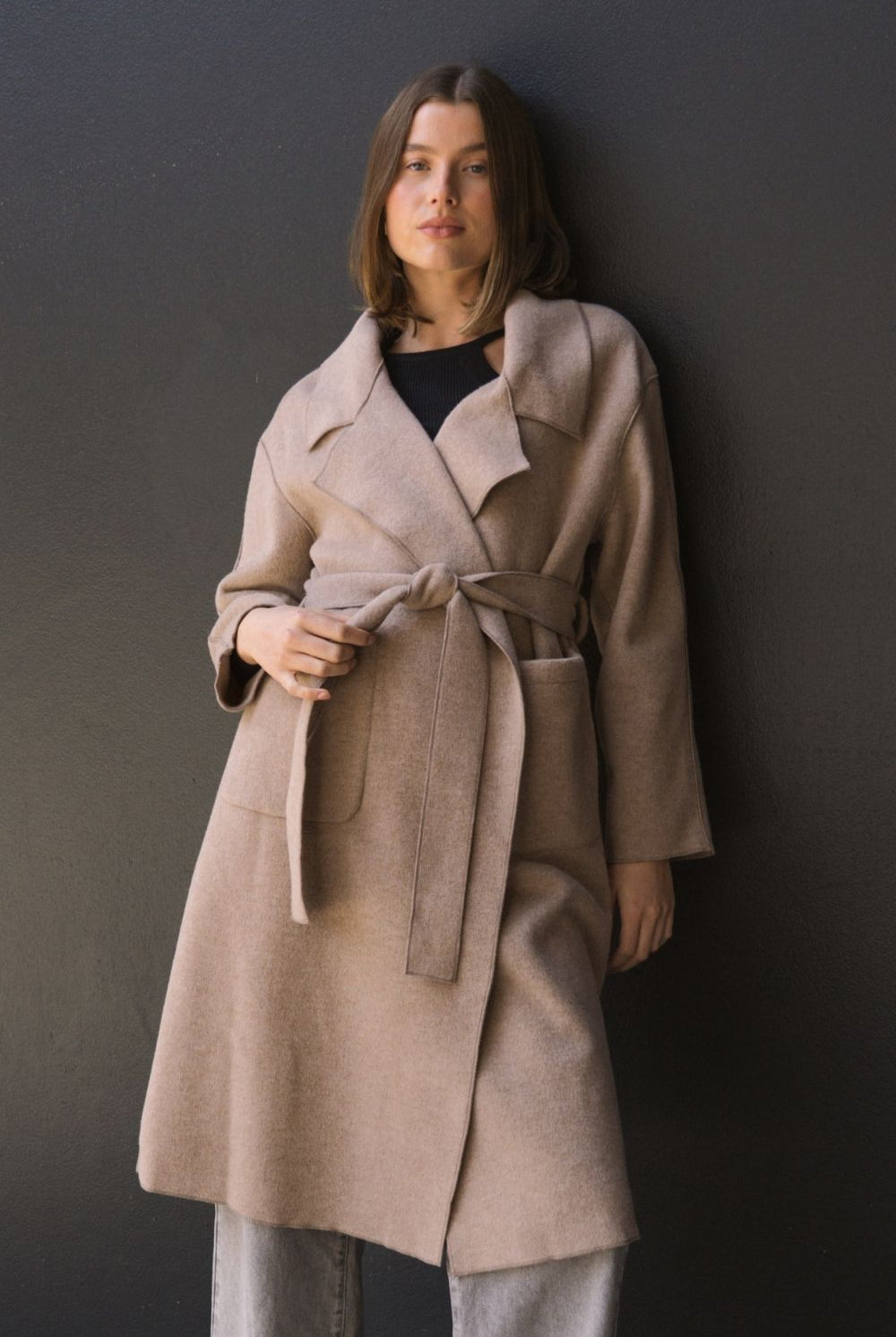 Fashion Express - Ivy Wrap Coat | Oatmeal - Coat - Silvermaple Boutique