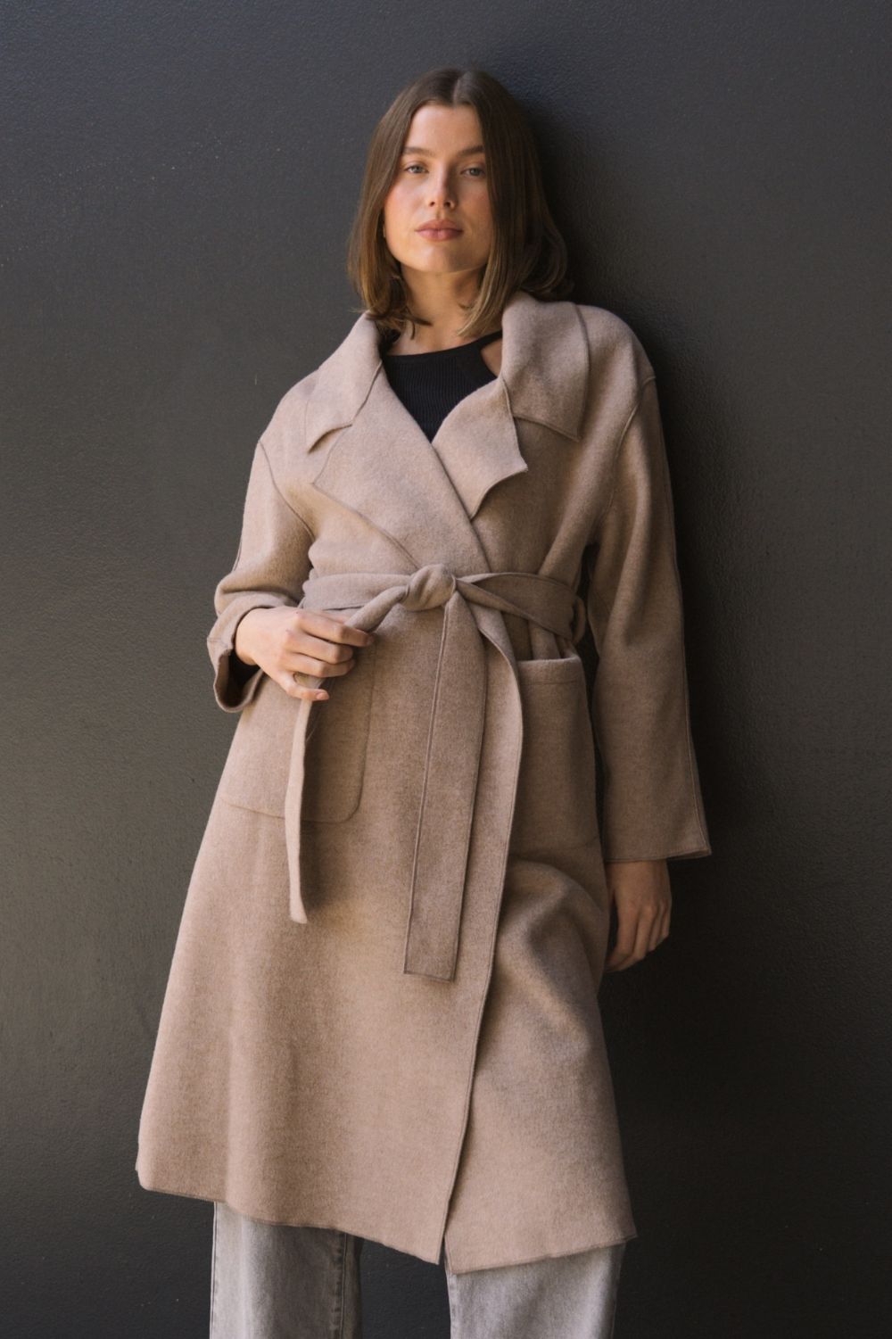 Fashion Express - Ivy Wrap Coat | Oatmeal - Coat - Silvermaple Boutique