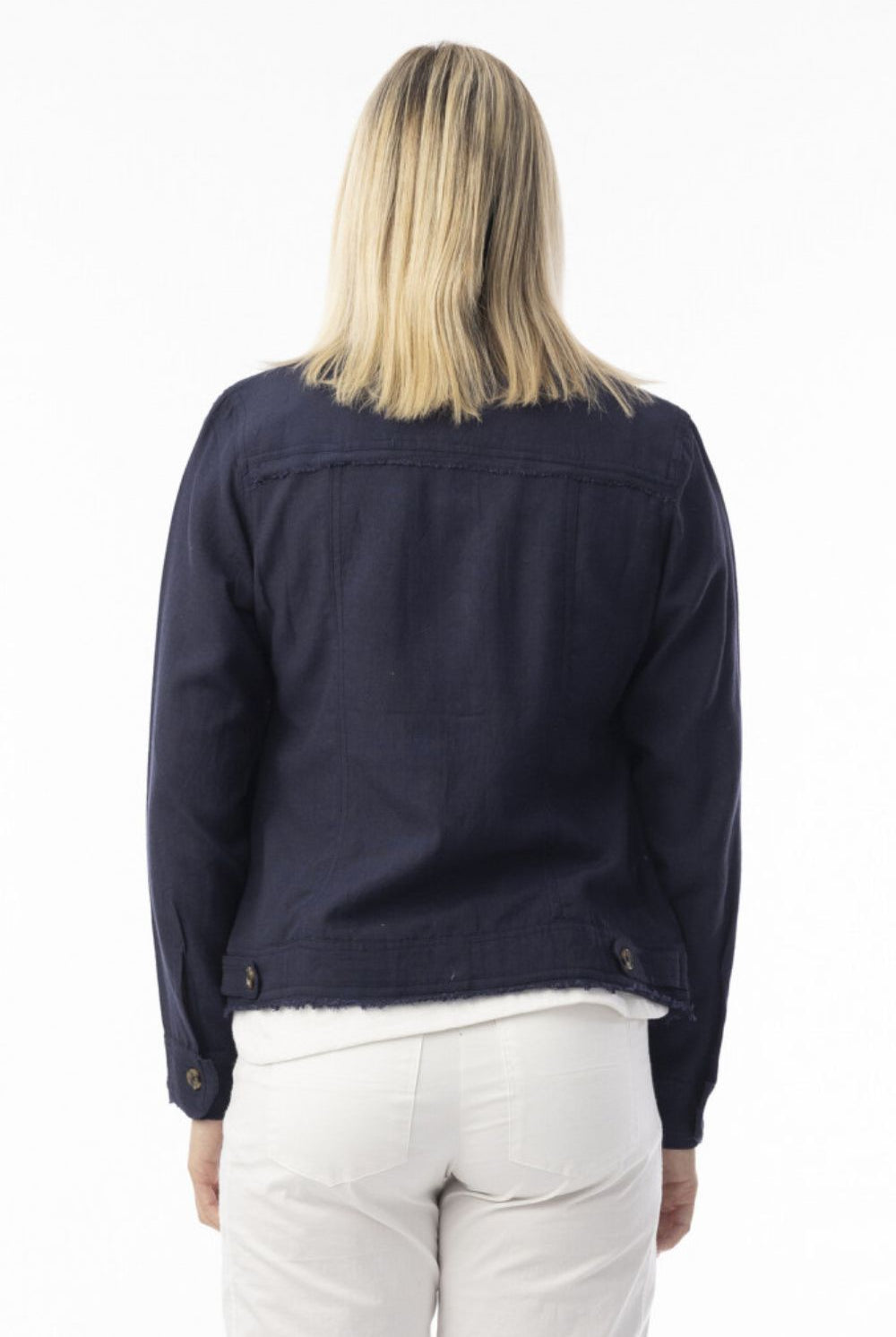 Fashion Express - Linen Essentials Jacket | Navy - Jacket - Silvermaple Boutique
