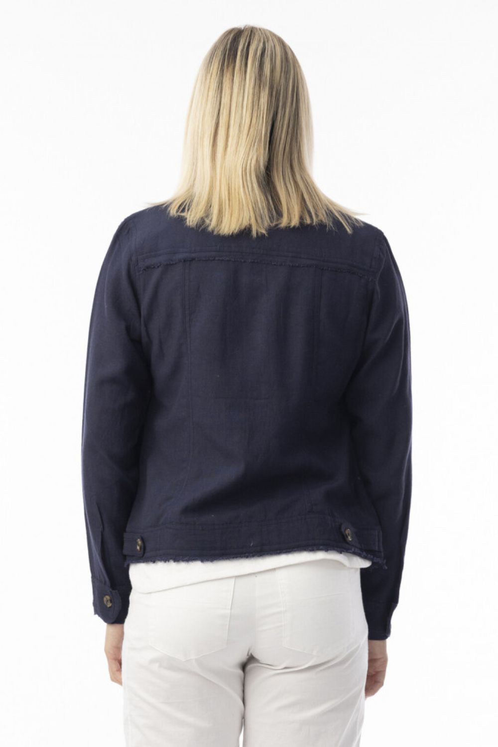 Fashion Express - Linen Essentials Jacket | Navy - Jacket - Silvermaple Boutique