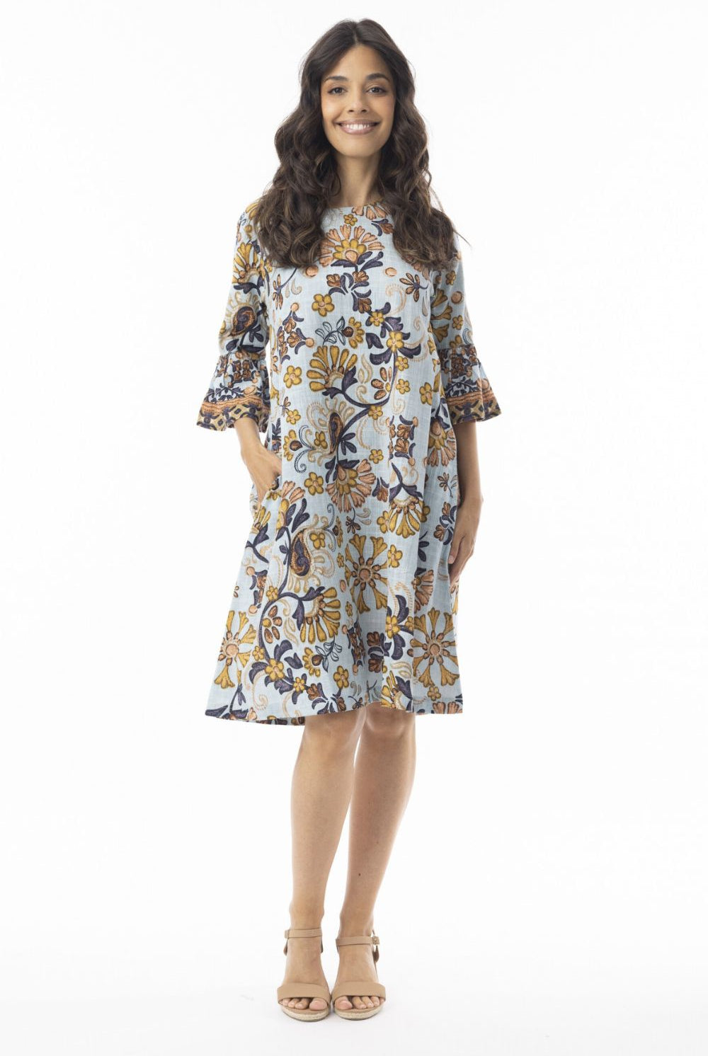 Fashion Express - Macieo Relaxed Dress | Azure Garden - Dress - Silvermaple Boutique