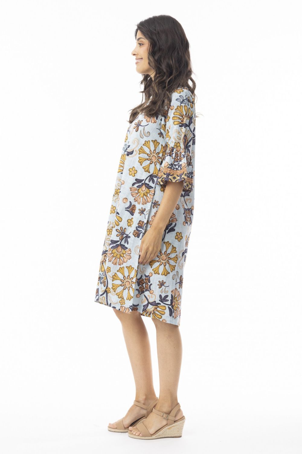 Fashion Express - Macieo Relaxed Dress | Azure Garden - Dress - Silvermaple Boutique