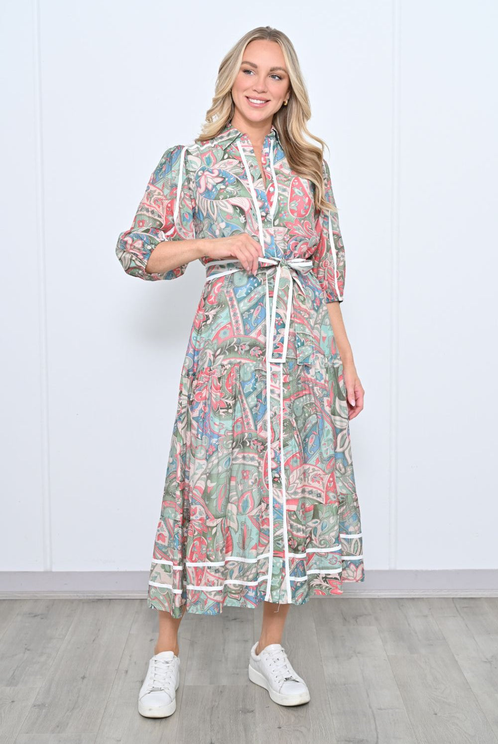 Fashion Express - Marlow Dress | Mint Paisley - Dress - Silvermaple Boutique