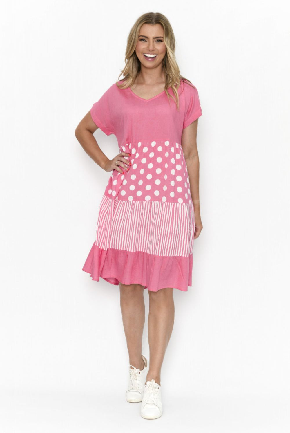 Fashion Express - Nadia V-Neck Dress | Pink Lemonade - Dress - Silvermaple Boutique