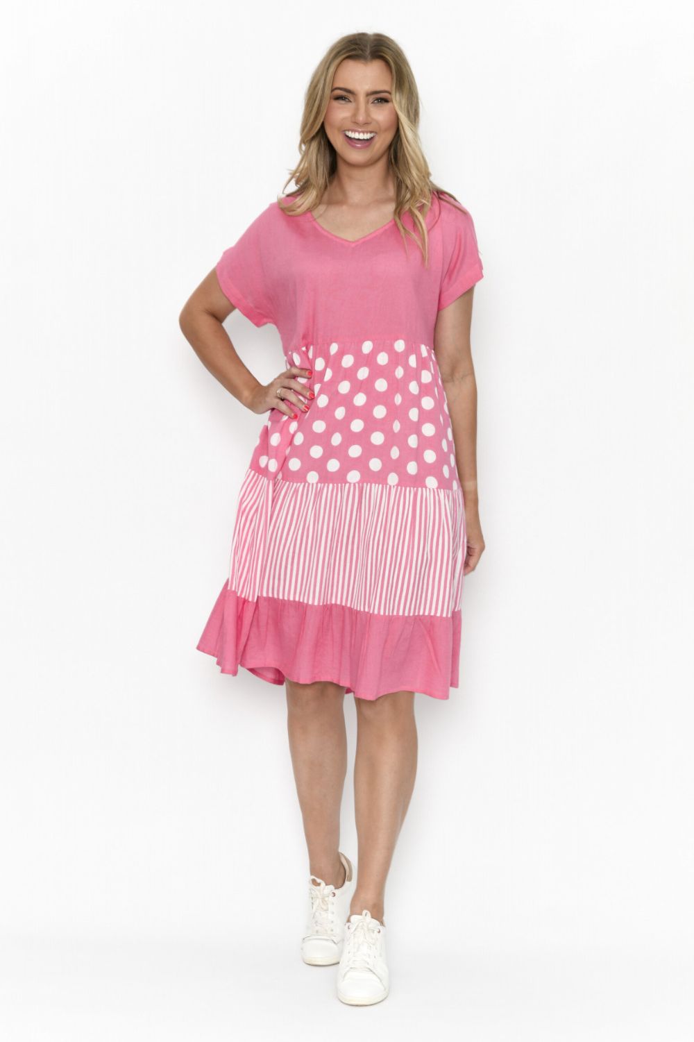 Fashion Express - Nadia V-Neck Dress | Pink Lemonade - Dress - Silvermaple Boutique