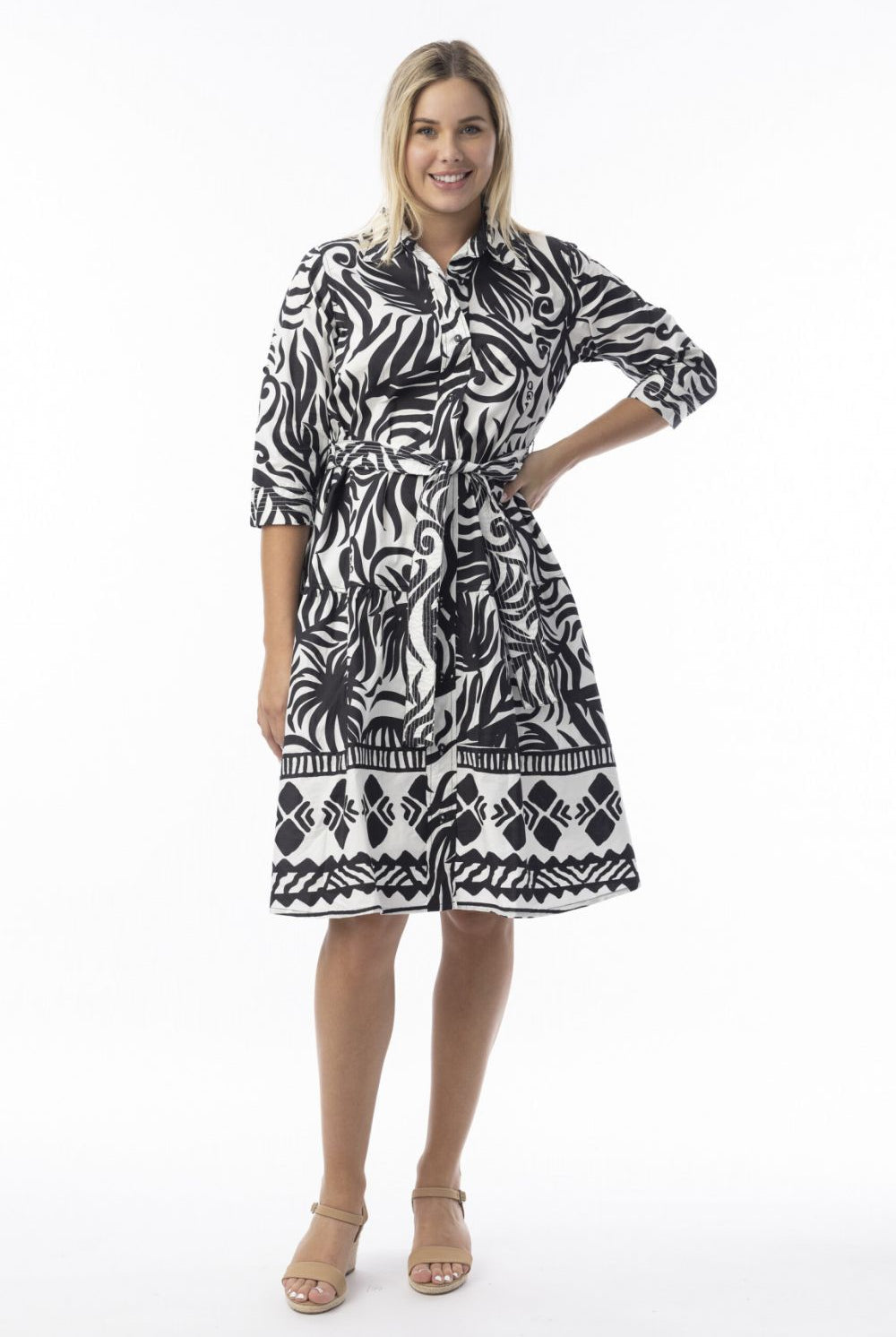 Fashion Express - Suriname Tie Waist Dress | Black - Dress - Silvermaple Boutique