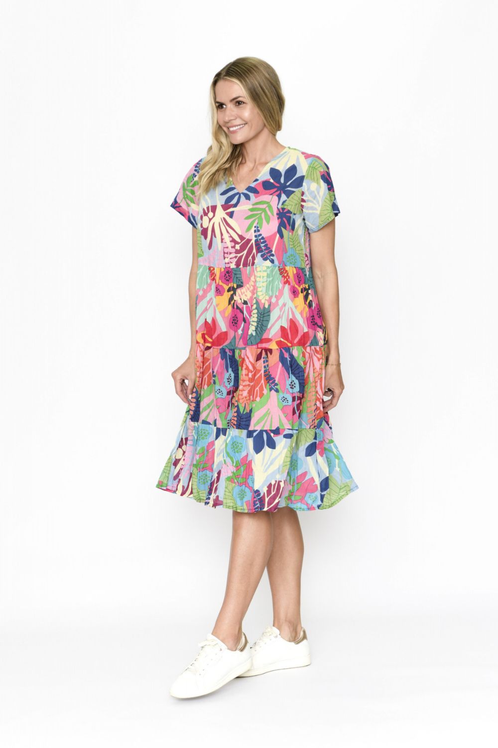 Fashion Express - Thalia Tiered Dress | Multi Leaf - Dress - Silvermaple Boutique