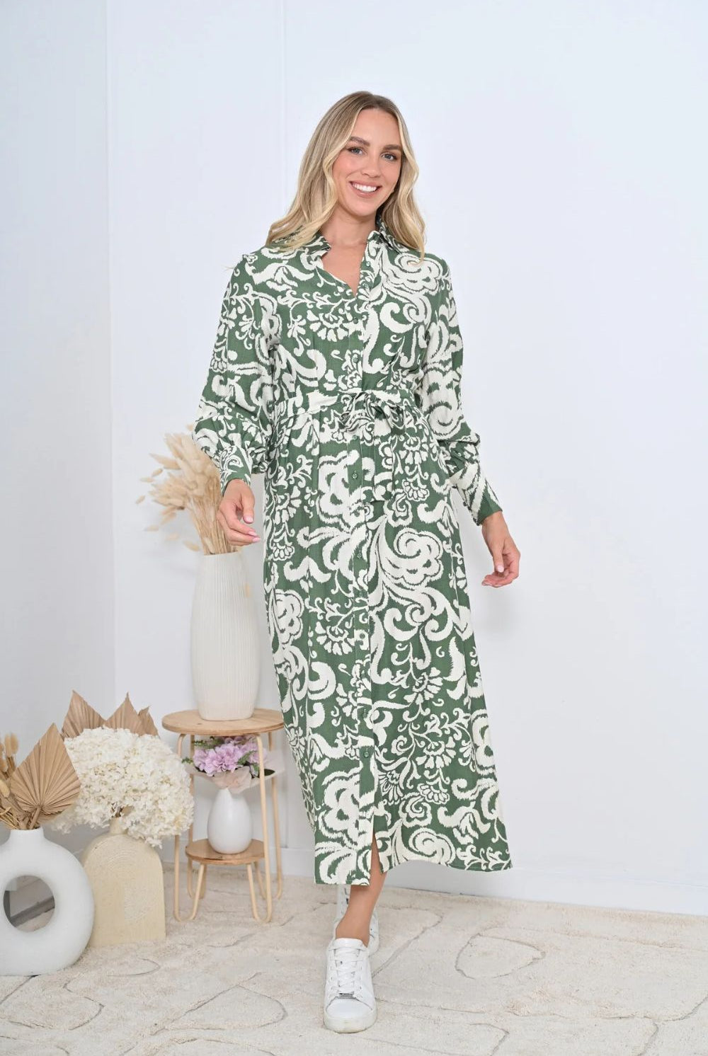 Fashion Express - Vivienne Dress | Green Floral - Dress - Silvermaple Boutique