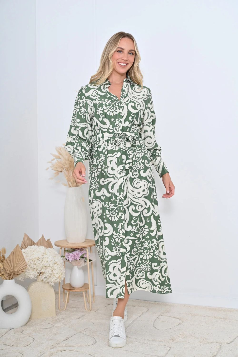 Fashion Express - Vivienne Dress | Green Floral - Dress - Silvermaple Boutique