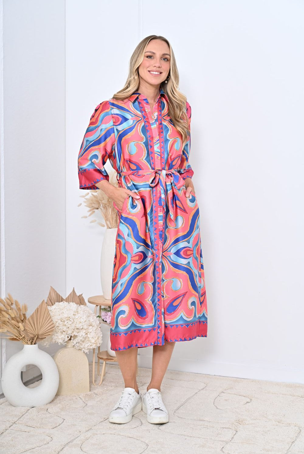 Fashion Express - Zanzibar Shirt Dress | Sorbet Swirl - Dress - Silvermaple Boutique