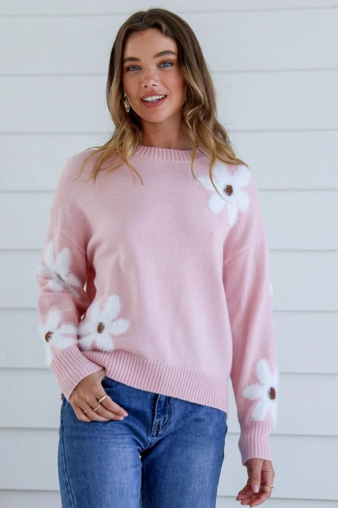 Fashion Express Fluffy Daisy Knit | Soft Pink_Silvermaple Boutique
