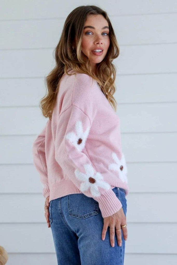 Fashion Express Fluffy Daisy Knit | Soft Pink_Silvermaple Boutique