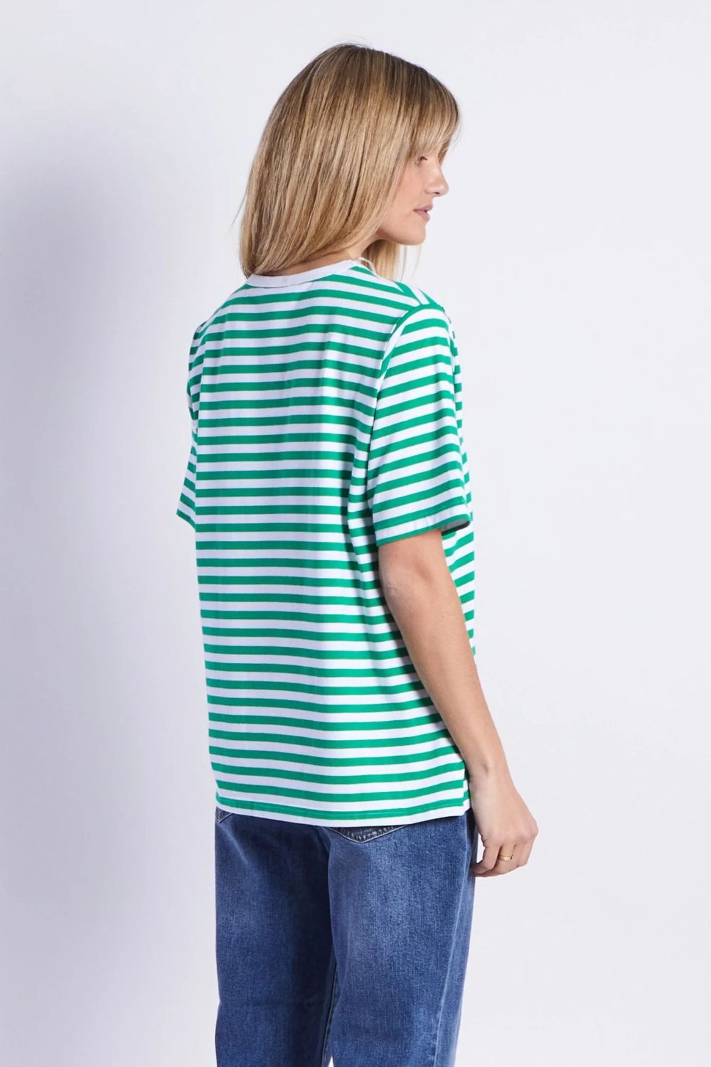 Fashion Express - Brunswick Tee | Green Stripes - T-Shirt - Silvermaple Boutique