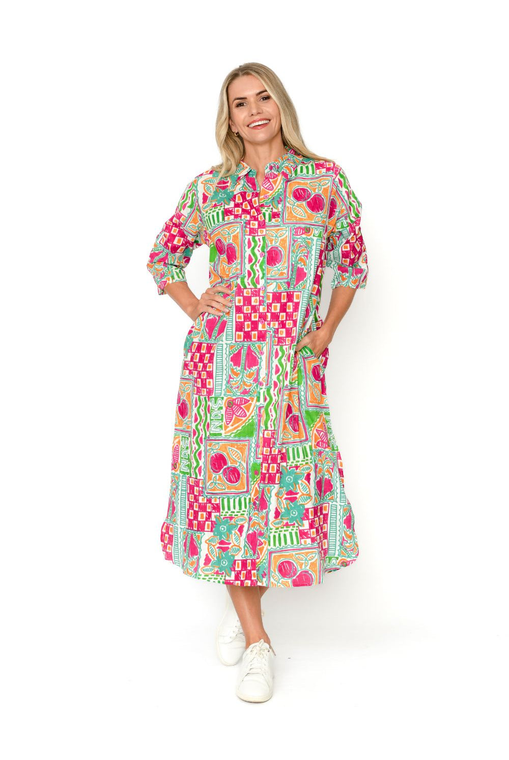 Fashion Express - Sofia Shirt Dress | Orange Sun - Dress - Silvermaple Boutique