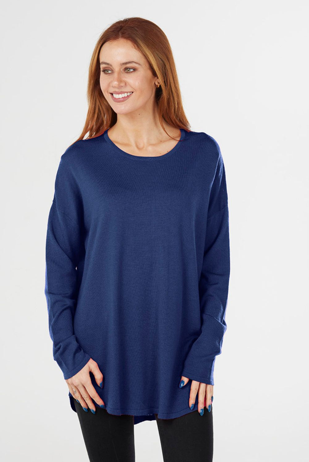 Fields - Jersey Centre Back Seam Pullover | Navy - Knitwear - Silvermaple Boutique