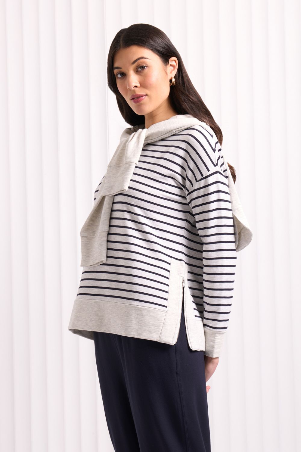 FOIL - Software Upgrade Zip Sweater | Stripe - Jumper - Silvermaple Boutique