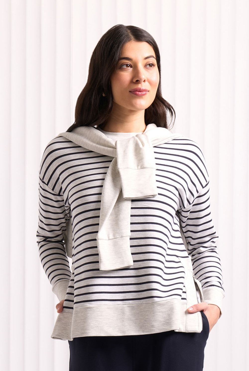 FOIL - Software Upgrade Zip Sweater | Stripe - Jumper - Silvermaple Boutique