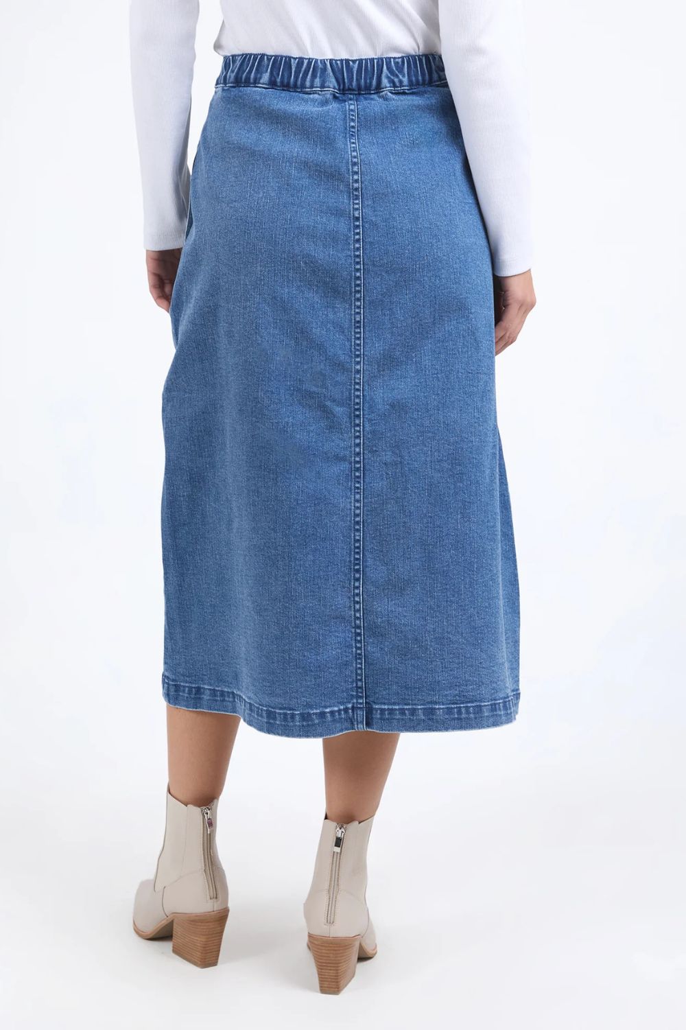 Foxwood - Amanda Midi Skirt | Mid Blue - Skirt - Silvermaple Boutique