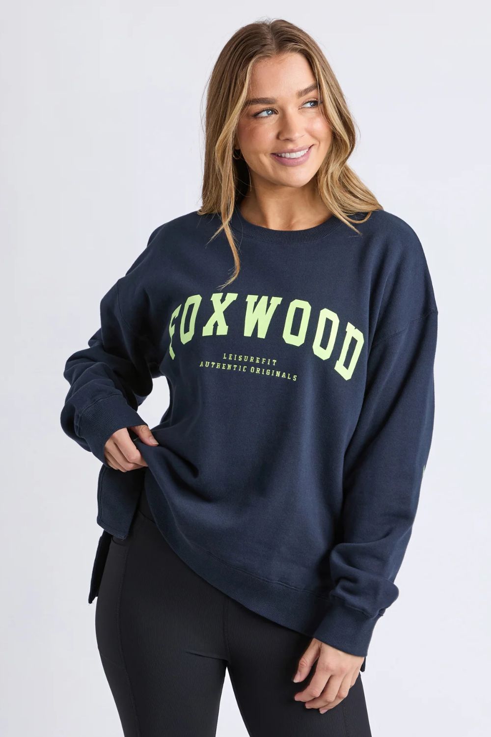 Foxwood - Foxwood Interval Crew | Navy/Neon Yellow - Jumper - Silvermaple Boutique