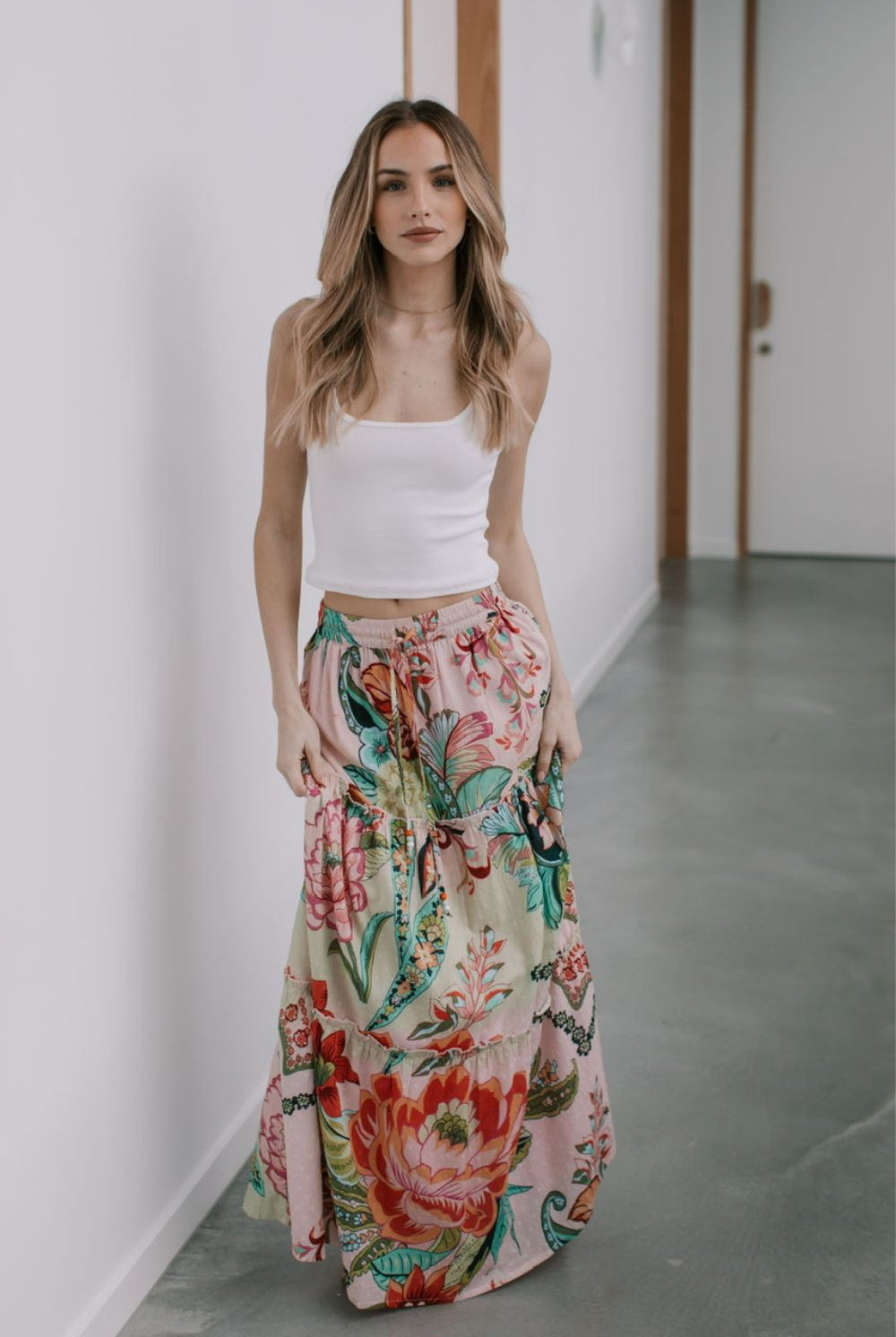 Fashion Express - Palmier Tiered Maxi Skirt | St Tropez - Skirt - Silvermaple Boutique