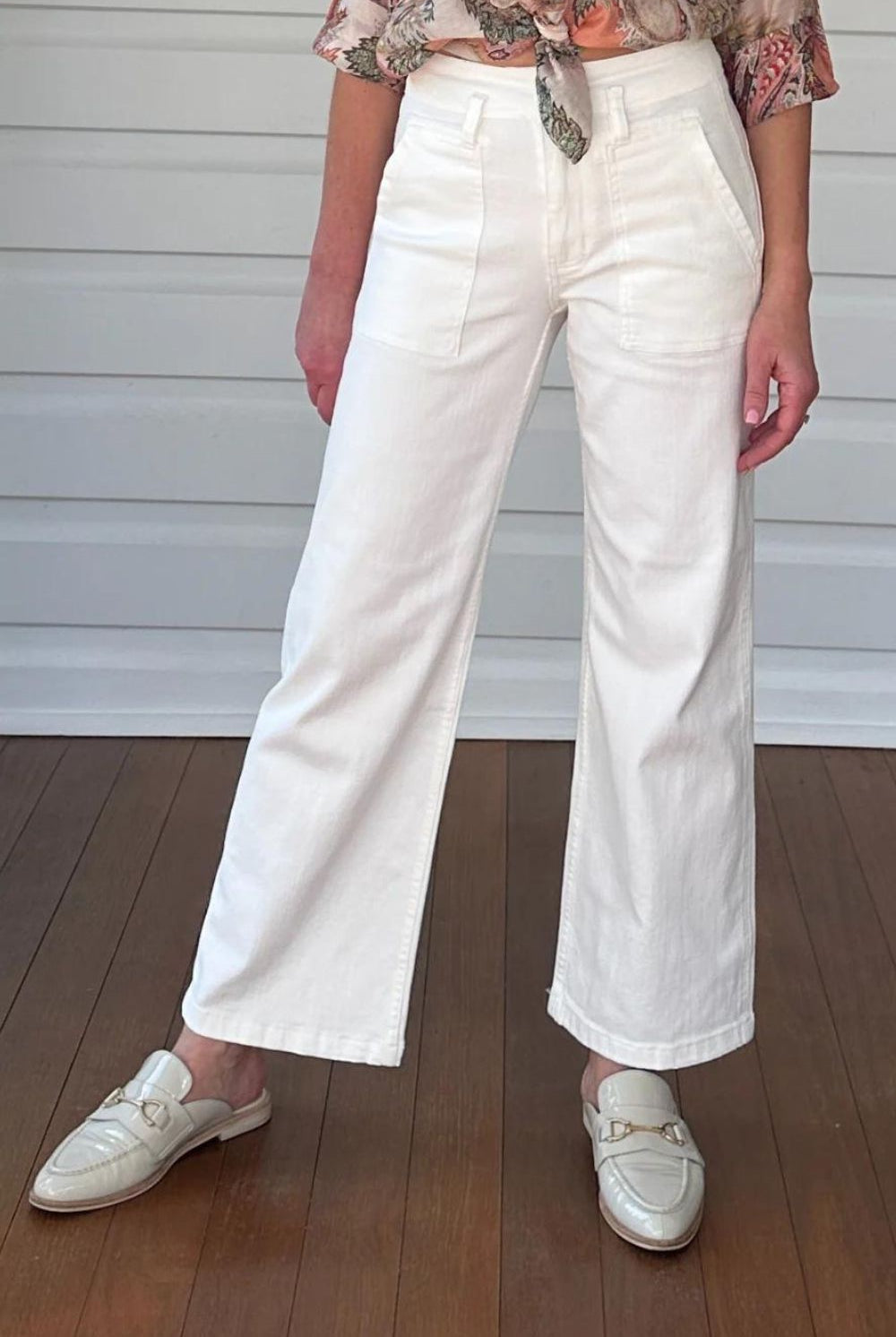 Gordon Smith - Hudson Wide Leg Jean | Ivory - Jeans - Silvermaple Boutique