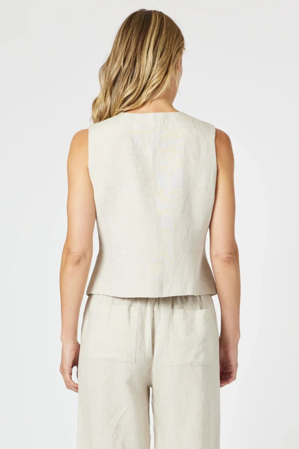 Gordon Smith - Lino Short Vest | Natural - Vest - Silvermaple Boutique