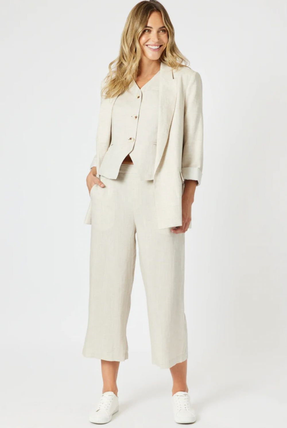 Gordon Smith - Lino Wide Leg Pant | Natural - Pants - Silvermaple Boutique