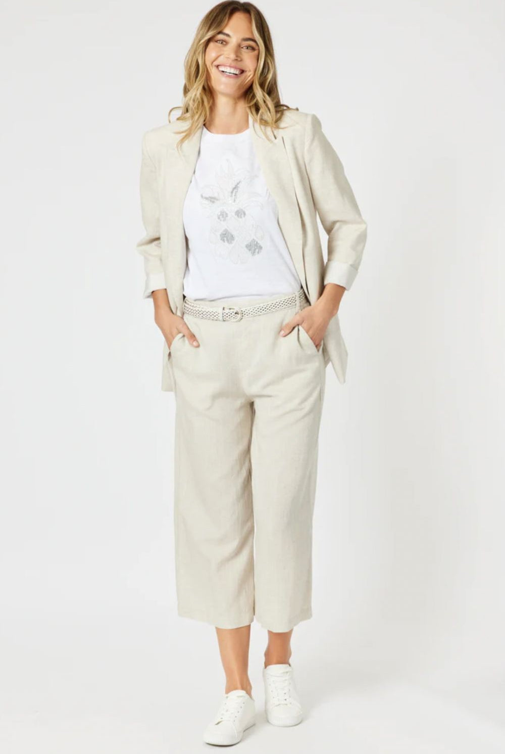 Gordon Smith - Lino Wide Leg Pant | Natural - Pants - Silvermaple Boutique