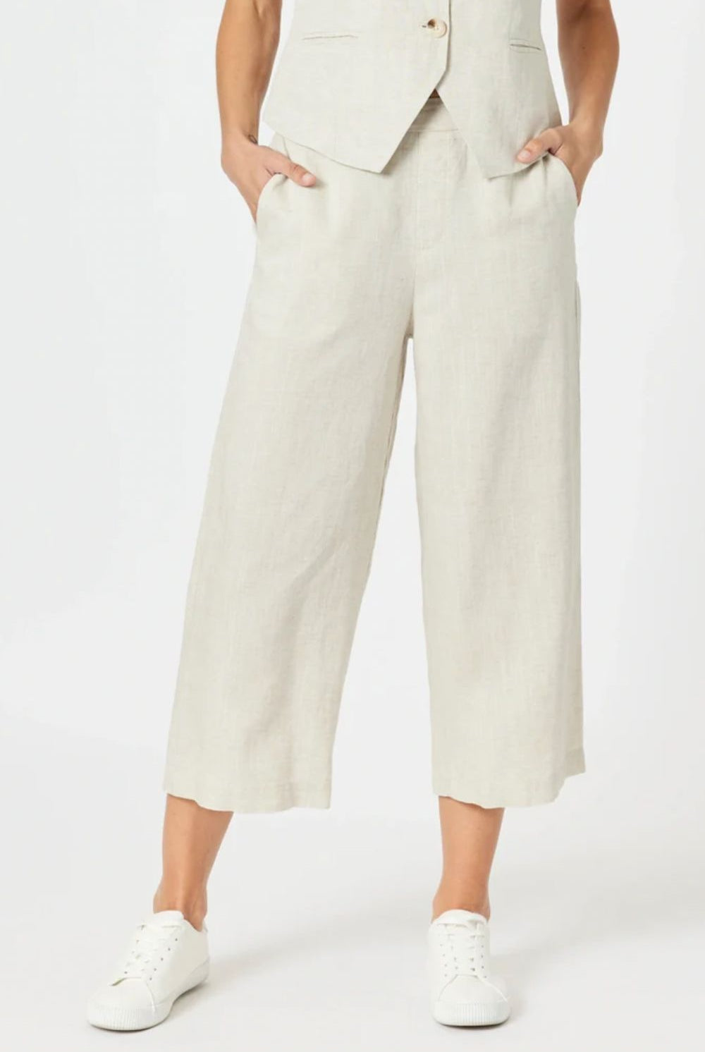 Gordon Smith - Lino Wide Leg Pant | Natural - Pants - Silvermaple Boutique