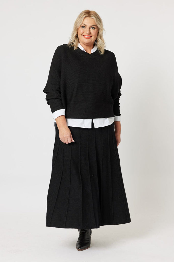 Gordon Smith Kate Long Knit Skirt | Black_Silvermaple Boutique
