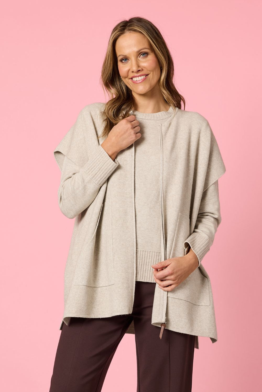 Hammock & Vine - Elena Zip Knit | Natural - Knitwear - Silvermaple Boutique