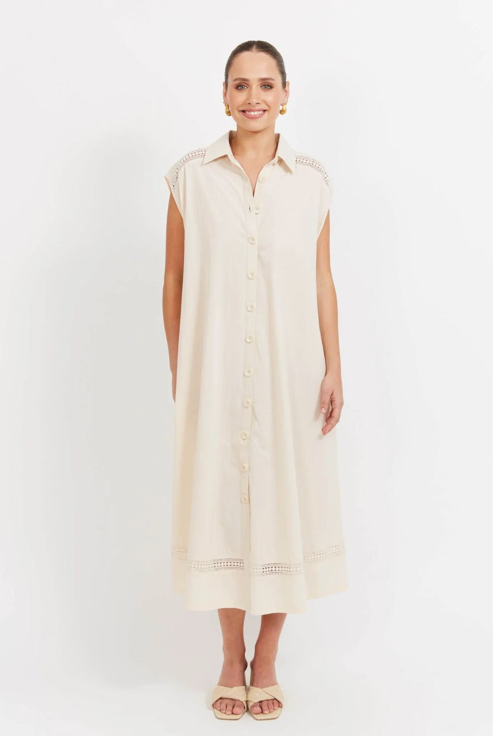 Haven - Haven Santos Sleeveless Shirt Dress | Bisque - Dress - Silvermaple Boutique