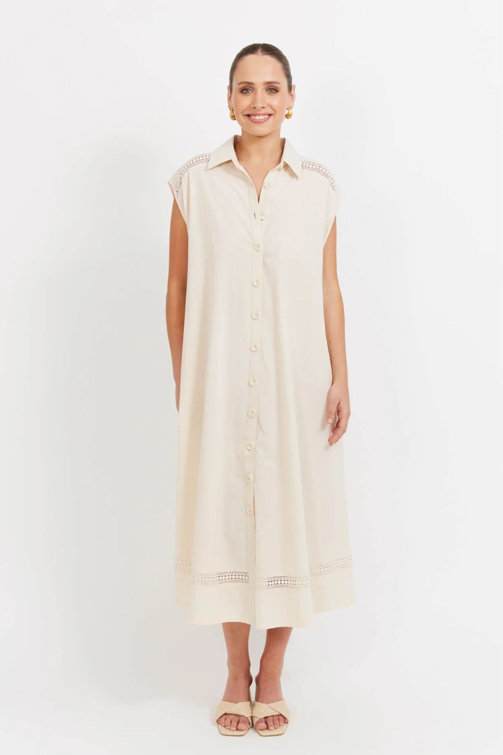 Haven - Haven Santos Sleeveless Shirt Dress | Bisque - Dress - Silvermaple Boutique