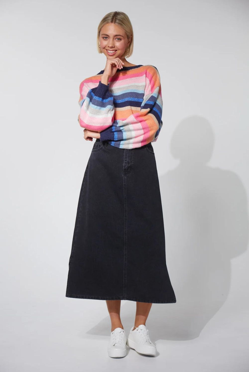 Haven - Dalton Denim Skirt | Slate - Skirt - Silvermaple Boutique