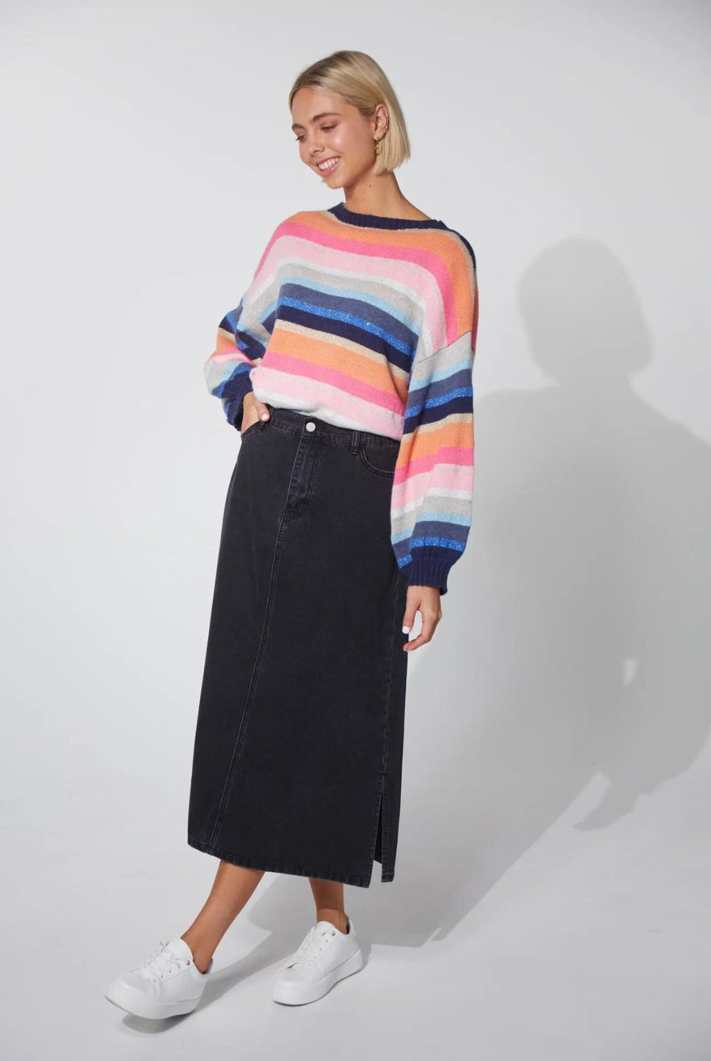 Haven - Dalton Denim Skirt | Slate - Skirt - Silvermaple Boutique