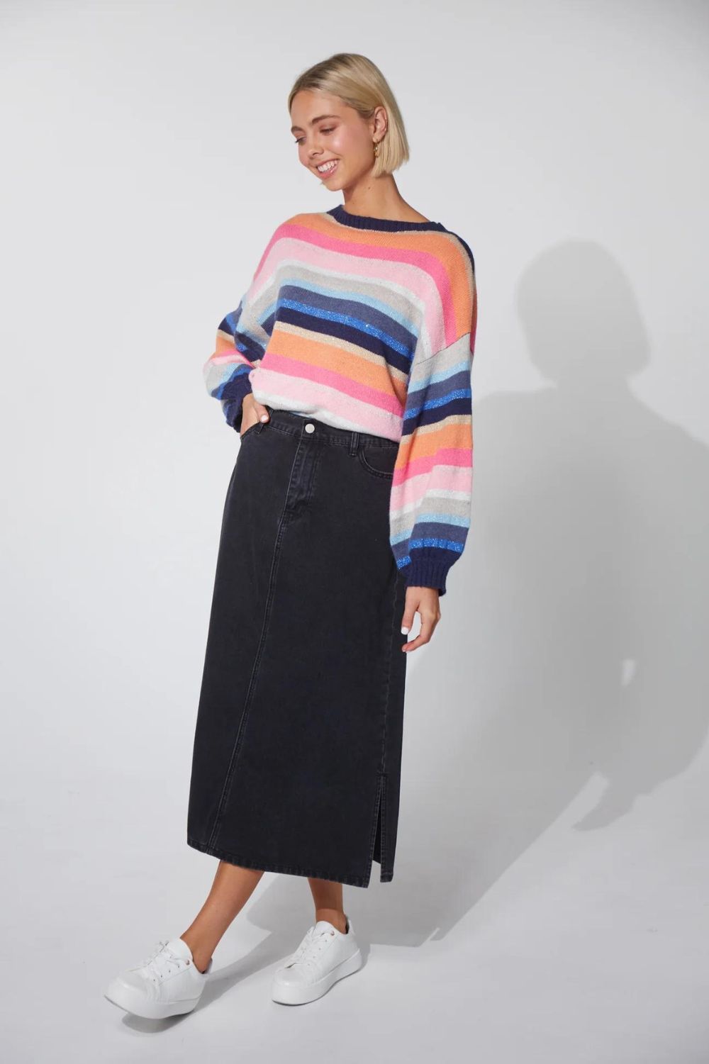 Haven - Dalton Denim Skirt | Slate - Skirt - Silvermaple Boutique