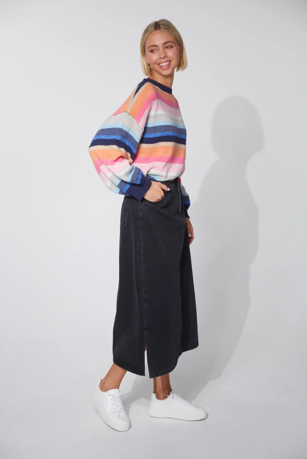 Haven - Dalton Denim Skirt | Slate - Skirt - Silvermaple Boutique