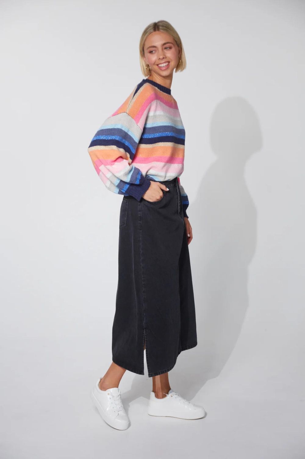 Haven - Dalton Denim Skirt | Slate - Skirt - Silvermaple Boutique