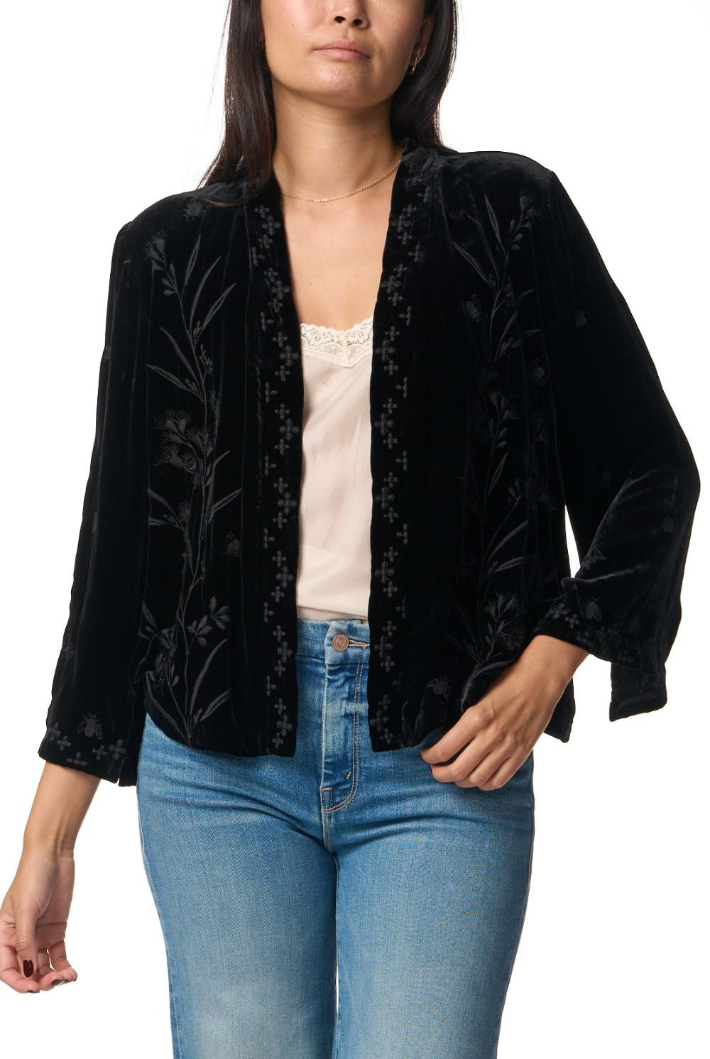 Johnny Was - Aria Velvet Bolero | Black - Jacket - Silvermaple Boutique
