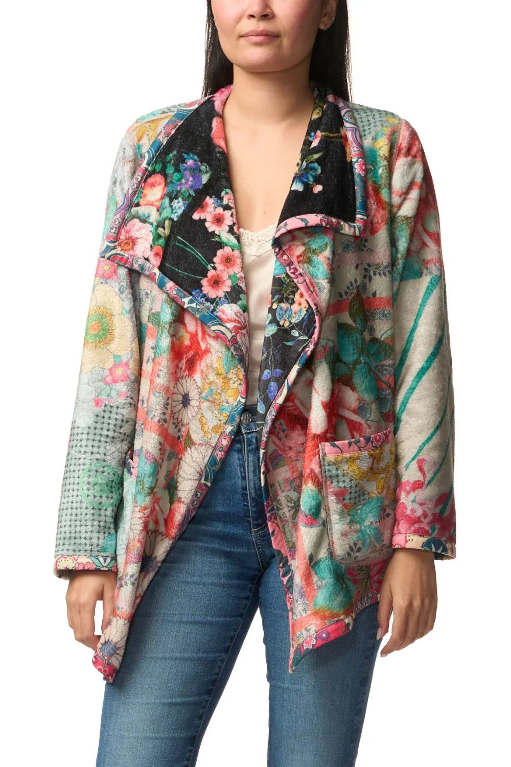 Johnny Was - Johnny Was Joan Wrap Reversible Sherpa Jacket | Akki - Blouse - Silvermaple Boutique