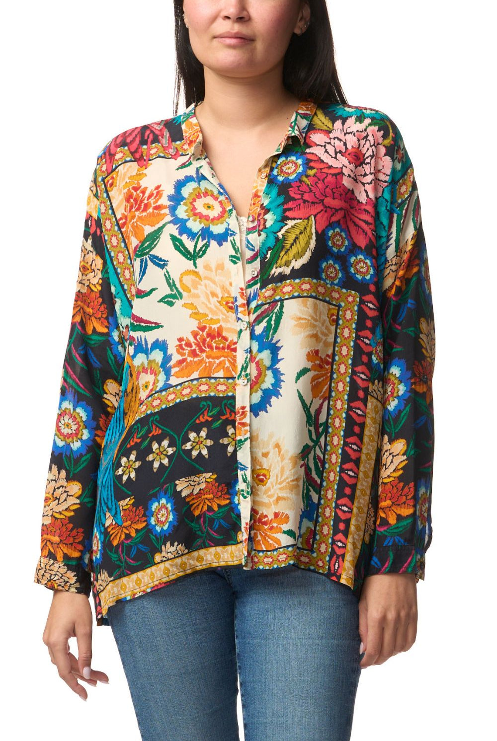 Johnny Was - The Audrey Oversized Shirt | Eirene - Shirt - Silvermaple Boutique