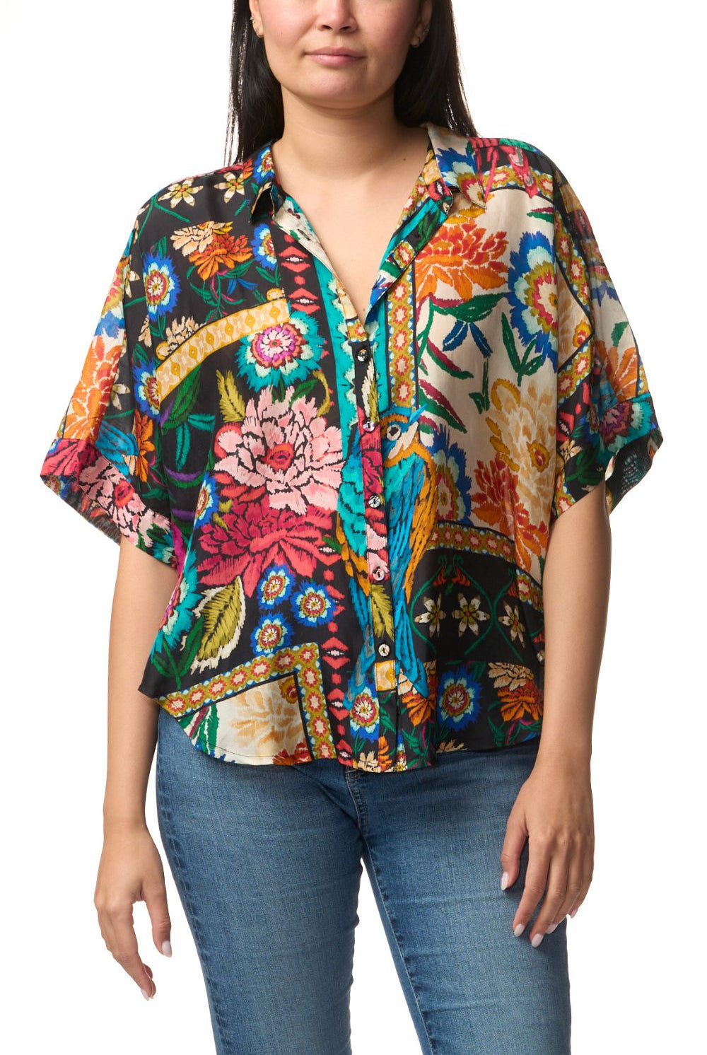 Johnny Was - The Audrey Short Sleeve Shirt | Eirene - Shirt - Silvermaple Boutique